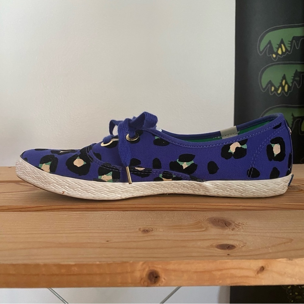 Keds X Kate Spade Blue Green Leopard Print Pointer Sneaker - Picture 5 of 16